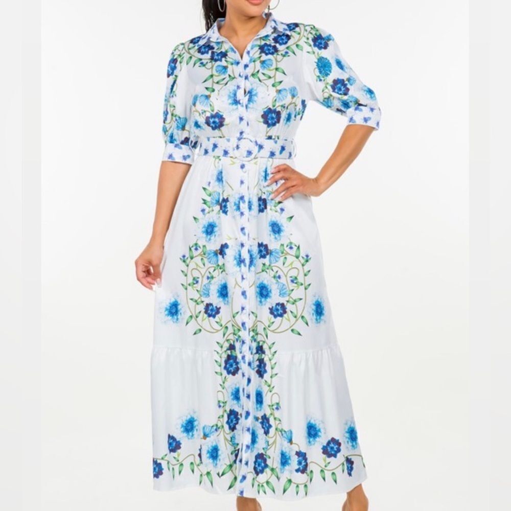 White Flowersmaxi Dress